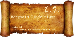 Berghold Tibériusz névjegykártya